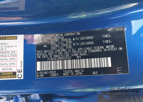 2022 Lexus Nx 350 F Sport Handling z USA, uszkodzony, nr VIN JTJKGCEZ8N5003202